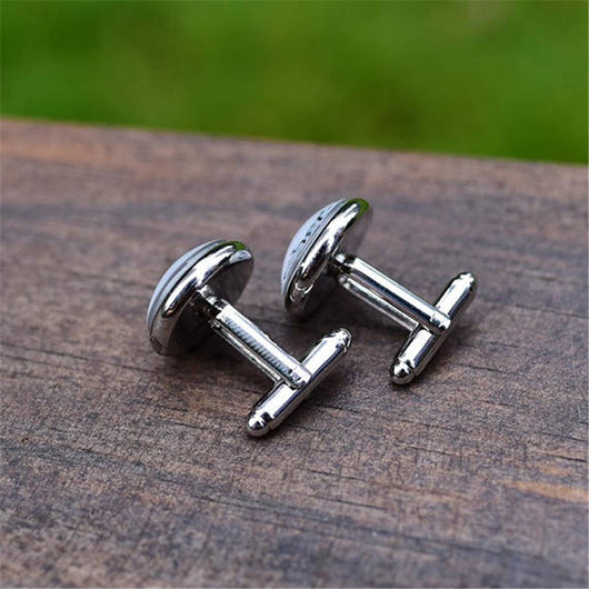 Puños de Botón Plateados en Aleación de Metal para Hombre - Image 6