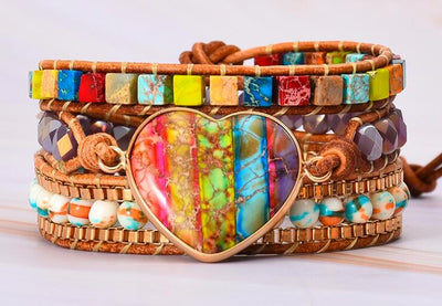 Pulsera Tejida a Mano en Piedra Imperial Natural