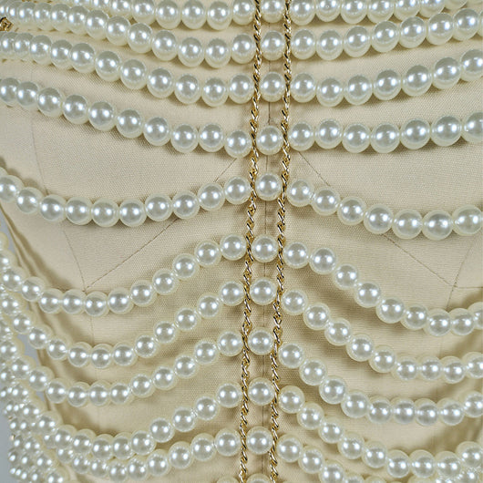 Vestido Elegante de Espalda Descubierta con Detalles de Perlas - Image 14