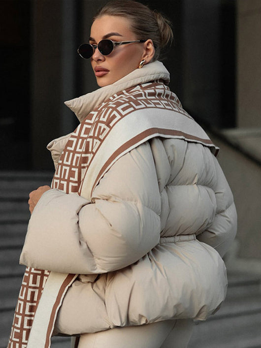 Chaqueta de Algodón con Cintura Controlada y Solapas de Encaje - Image 9