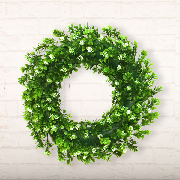 Anillo Decorativo Verde de Plástico para Puerta - Adorno del Hogar