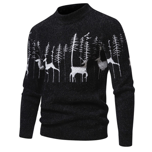 Suéter Navideño Hombre Cuello Redondo Reno Slim Fit Invierno