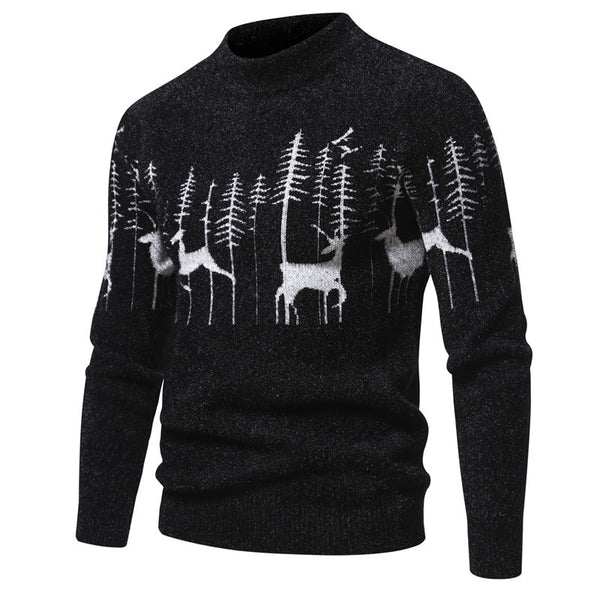 Suéter Navideño Hombre Cuello Redondo Reno Slim Fit Invierno