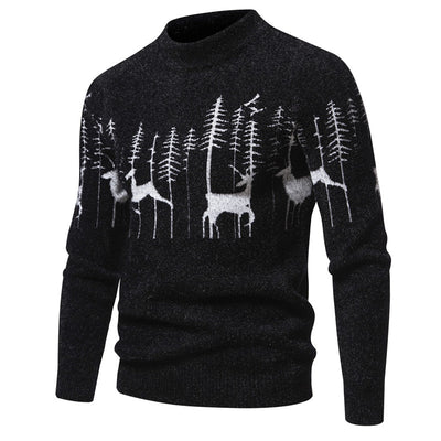 Suéter Navideño Hombre Cuello Redondo Reno Slim Fit Invierno