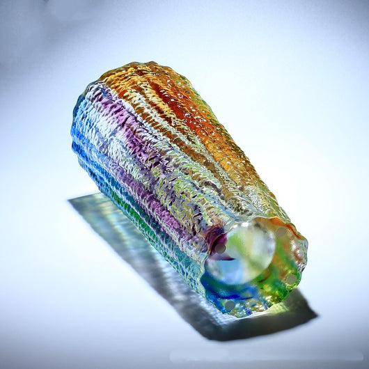 Jarrón de Cristal Artesanal Grande con Brillo Luminoso - Image 8