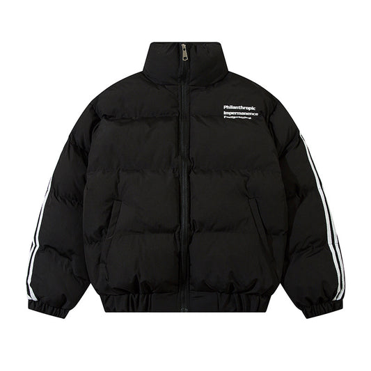Chaqueta Acolchada para Hombre con Cuello Alto y Rayas Laterales - Image 2