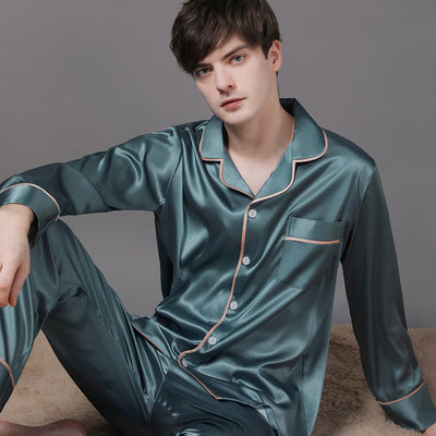 Pijama de Seda para Parejas Primavera Otoño - Image 12