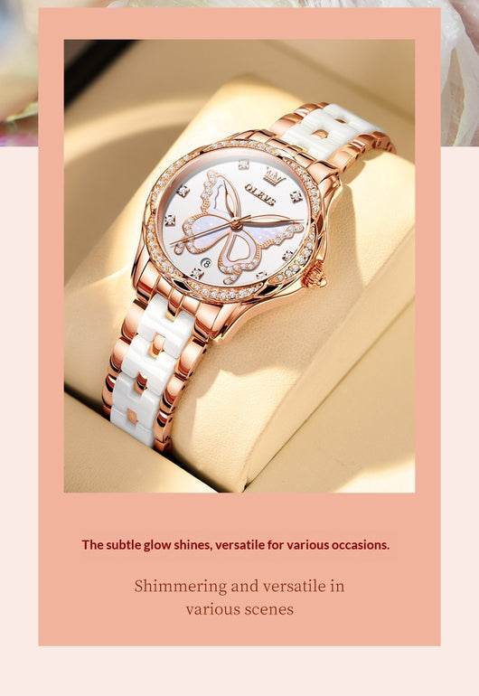 Reloj de Cuarzo para Mujer con Banda Cerámica Luminosa e Impermeable - Image 24