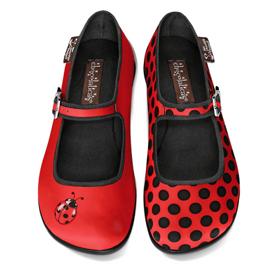 Women's Ladybug Mary Jane Shoes - Colorful Vintage Design