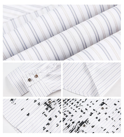 Camisa Larga Estampada a Rayas con Letras para Mujer - Image 9