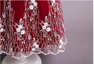 Vestido Princesa Niña con Flores Bordadas - Image 9