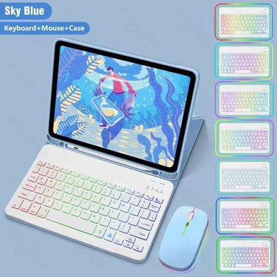 Funda iPad con Teclado Bluetooth Luminoso en Cuero Premium - Image 14