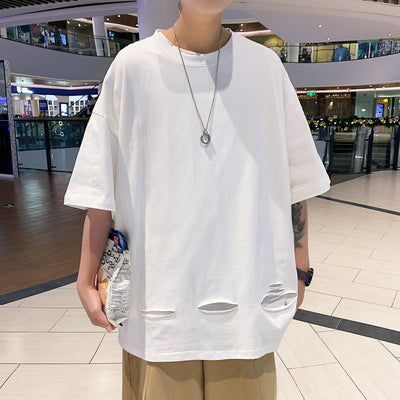 Playera Casual de Cuello Redondo con Rasgaduras Diseño Moderno - Image 27