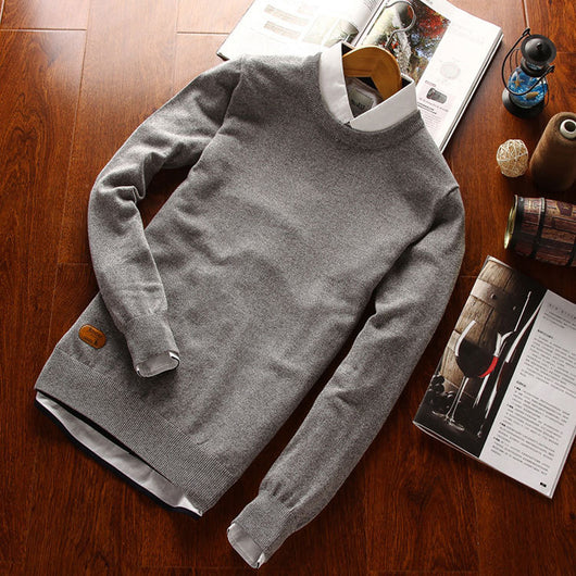 Suéter Clásico de Cuello Redondo para Hombre en Colores Lisos - Image 5