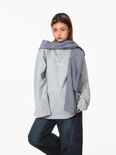 Sudadera Cuadriculada con Capucha Falsa Dos Piezas - Manga Larga Casual - Image 12