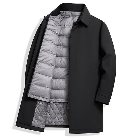 Chaqueta de Plumas de Pato Blanca para Hombre - Estilo Casual Ejecutivo - Image 6
