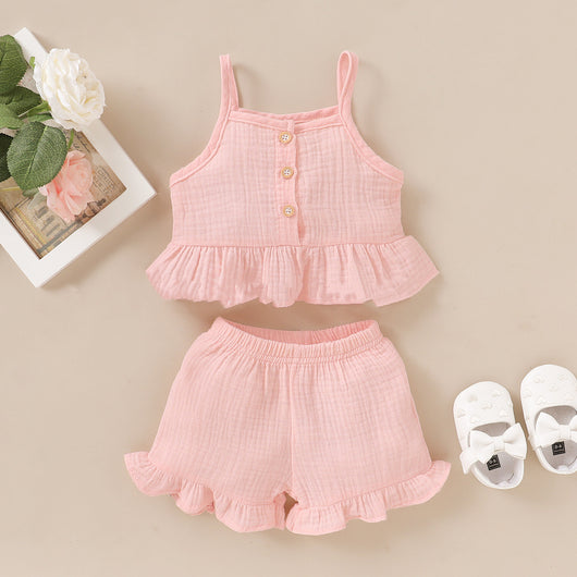 Conjunto de Tirantes de Encaje Rosa en Algodón - Image 5