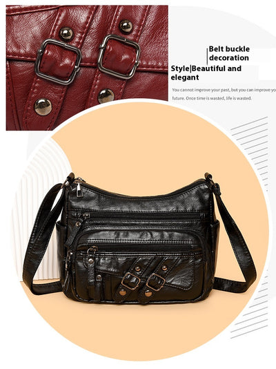 Bolso Mensajero de Cuero con Múltiples Compartimentos y Bolsillos - Image 22