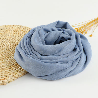 Pañuelo Artístico de Algodón y Lino en Colores Puros para Mujer - Image 21