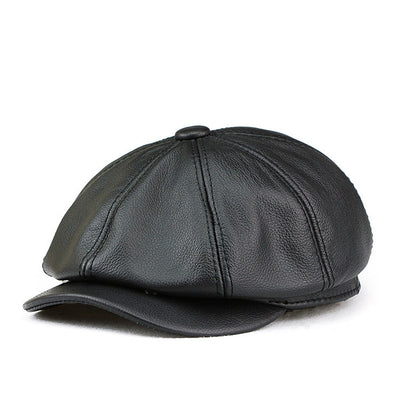 Gorra Octagonal de Cuero Vacuno Británico para Mujer con Visera - Image 5
