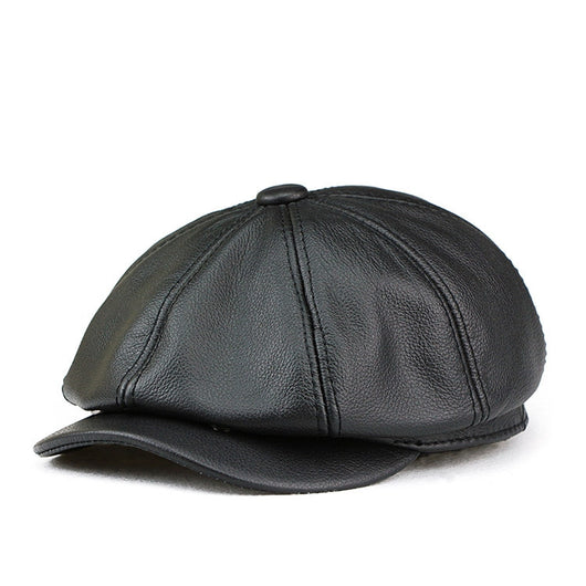 Gorra Octagonal de Cuero Vacuno Británico para Mujer con Visera - Image 5