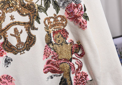 Conjunto de Dos Piezas: Suéter Tejido Holgado con Bordado de Lentejuelas - Image 7