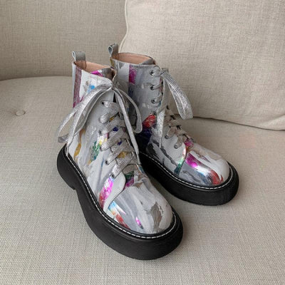 Botas Martin de Plataforma con Estampado en Cuero Genuino - Estilo Nicho Exclusivo - Image 3