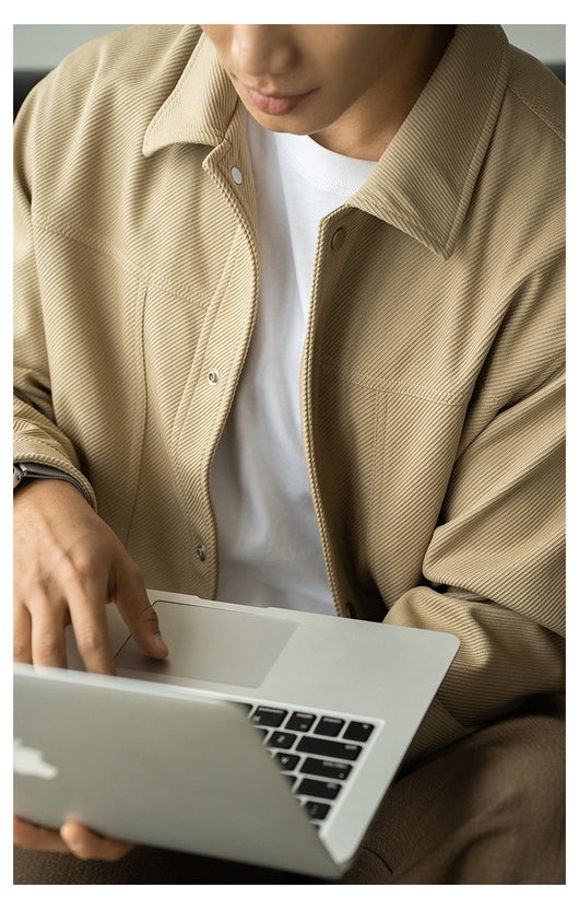 Chaqueta de Trabajo Profesional con Cuello Texturizado en Twill para Hombre - Image 11