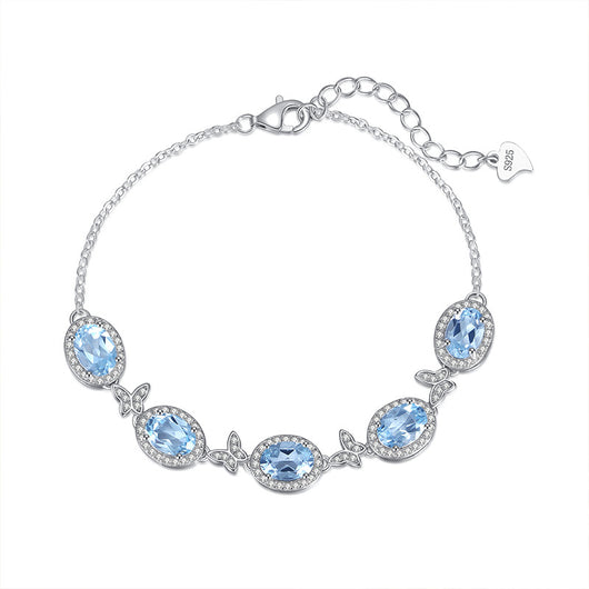 Pulsera de Plata 925 con Cristal Natural y Mariposa Incrustada - Image 8