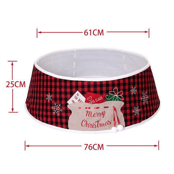 Falda para Árbol de Navidad 48 Pulgadas Cuadros Negro y Rojo
