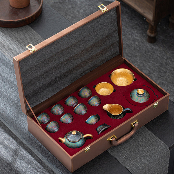 Juego de Té Jianzan con Dorado Colorido - Image 6