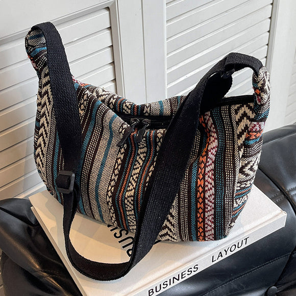 Bolso Bandolera Étnico Dumpling de Gran Capacidad - Estilo Moderno para Mujer