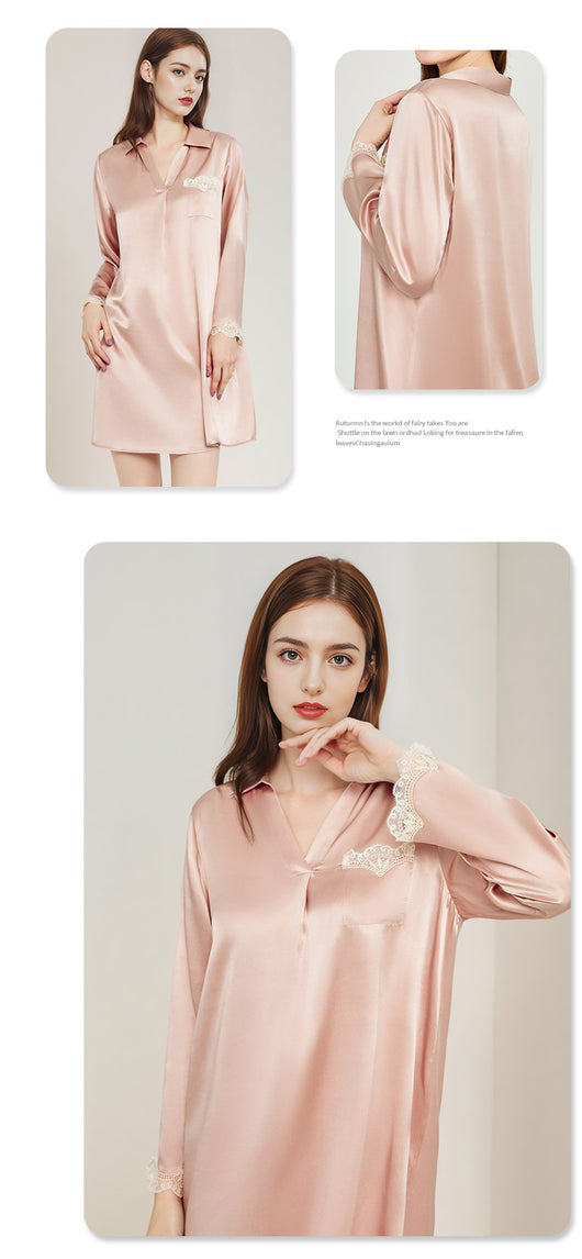 Camisón de Seda Mulberry para Mujer - Pijama Holgado y Fresco - Image 7