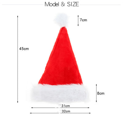 Gorros Navideños Peluche Gruesos Santa con Pompón Grande - Image 13