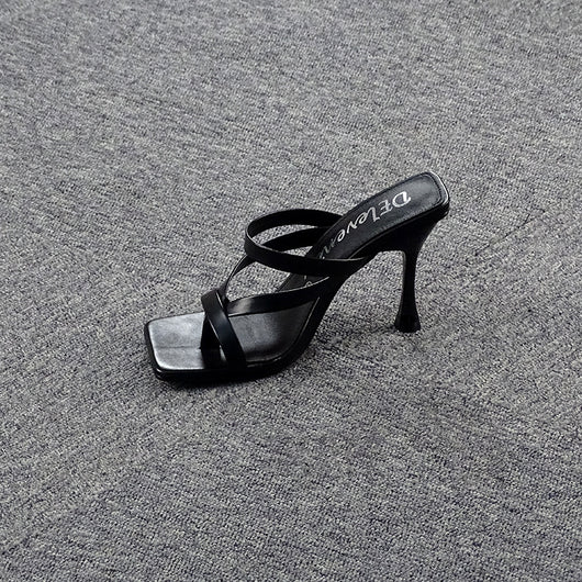 Sandalias de Tacón Alto Coreanas Versátiles para Mujer Talla Grande - Image 4