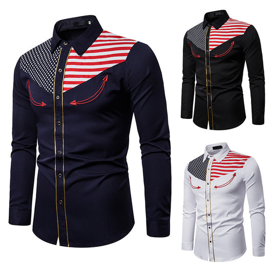 Camisa Vaquera Bordada de Manga Larga para Hombre - Estilo Western