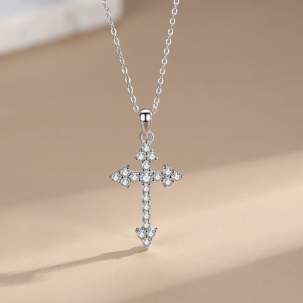 Collar Cruz de Plata 925 con Diamantes Completos