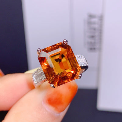 Anillo de Citrino Natural Grano Grande con Terciopelo Negro - Image 12