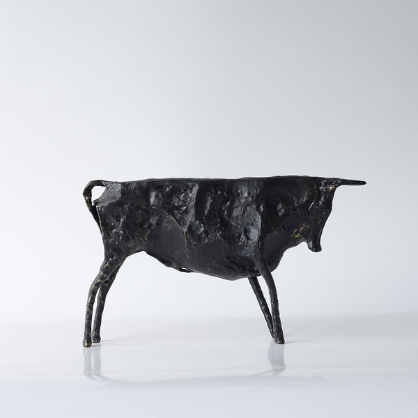 Escultura Miniaturas de Vaca Negra para Decoración del Hogar
