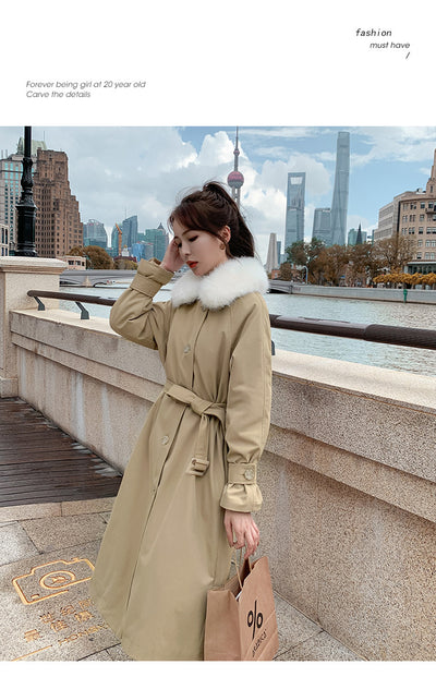 Chaqueta Abrigo Impermeable de Piel de Conejo y Algodón para Mujer - Image 14