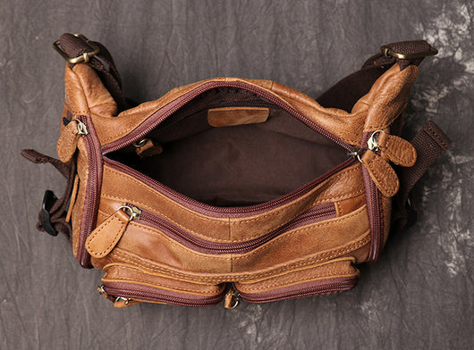Bolsa de Pecho Hombre Cuero Gamuza Gran Capacidad - Image 13