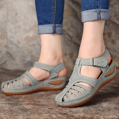 Sandalias Retro Talla Grande con Cuña y Punta Redonda - Image 4