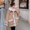 Chaqueta Acolchada Reversible de Doble Cara con Peluche de Cordero