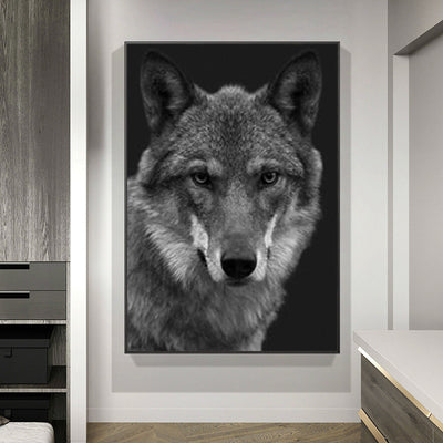 Cuadro Lobo Acuarela Estilo Nórdico Moderno