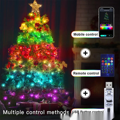 Luz Navideña LED Bluetooth con Cable USB - Árbol Ambientador Inteligente - Image 8