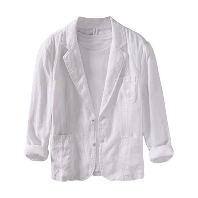 Blazer Lino Suelto Artístico Solapa Clásica Elegante - Image 4
