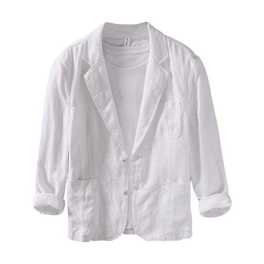 Blazer Lino Suelto Artístico Solapa Clásica Elegante - Image 4
