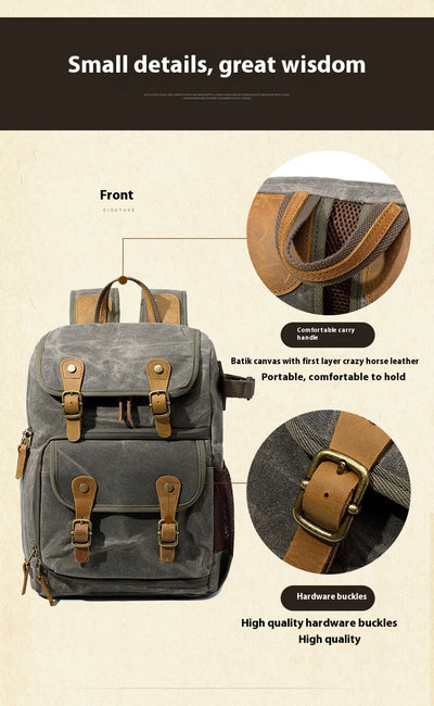 Mochila Cámara SLR Impermeable de Lona - Unisex Profesional - Image 14