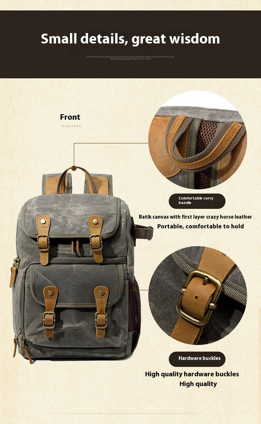 Mochila Cámara SLR Impermeable de Lona - Unisex Profesional - Image 14