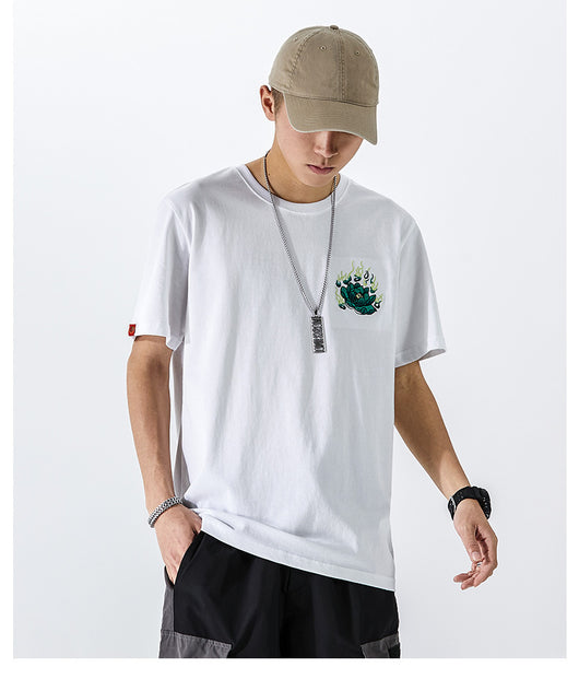 Camisa de Algodón Pixiu Bordada para Hombre - Estilo Industrial - Image 11